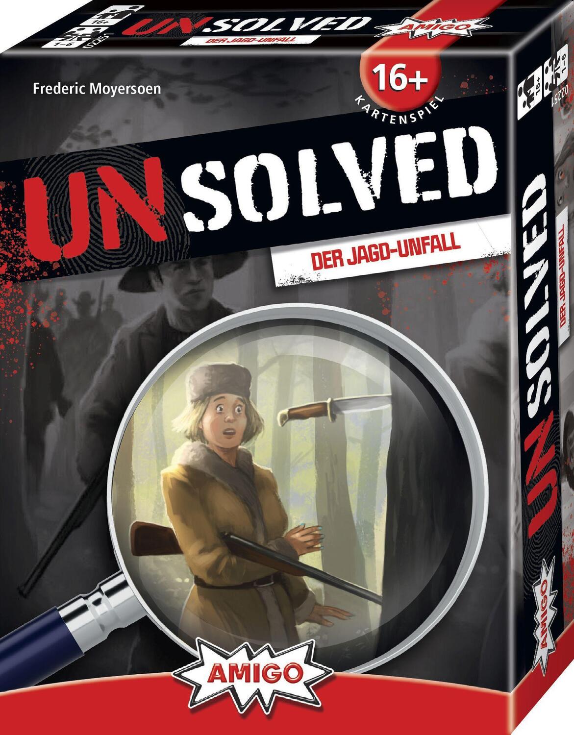 Cover: 4007396022513 | Unsolved - Der Jagd-Unfall | AMIGO - Kartenspiel | Freizeit | Spiel