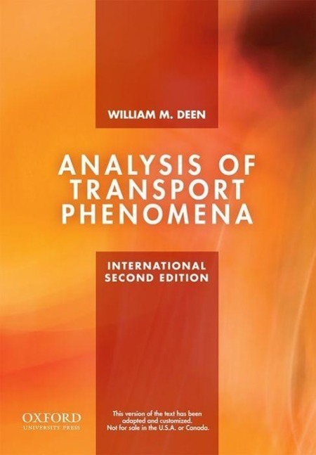 Cover: 9780199740253 | Analysis of Transport Phenomena | William M. Deen | Taschenbuch | 2012