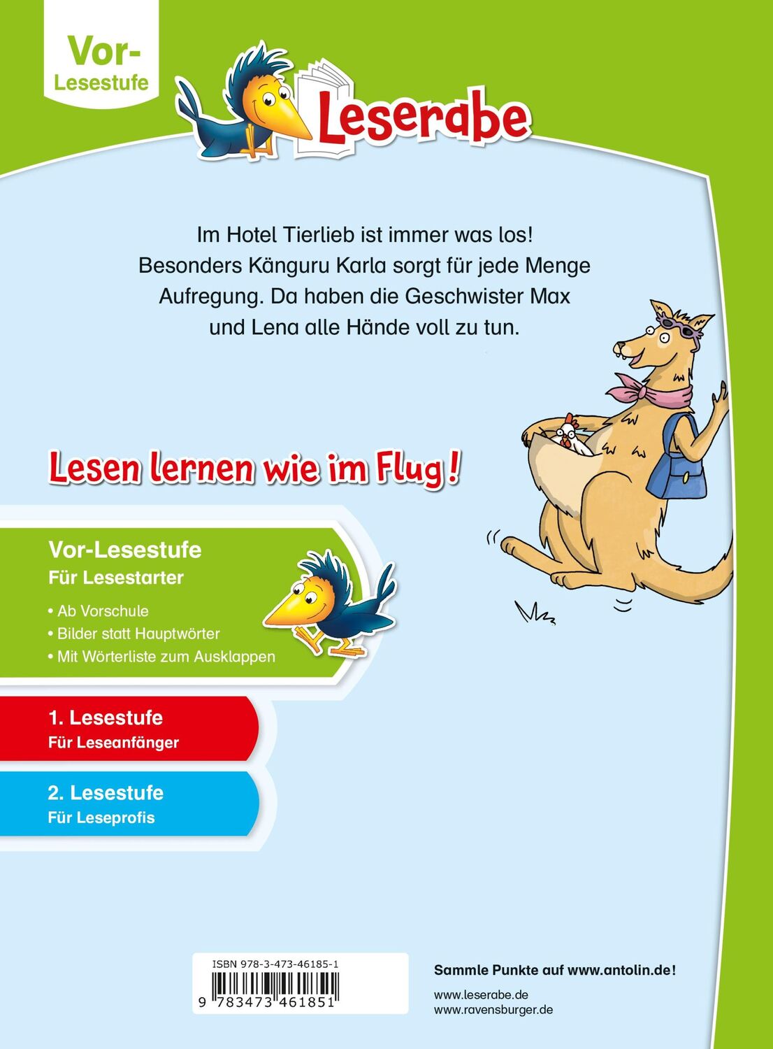 Rückseite: 9783473461851 | Hotel Tierlieb - Leserabe ab Vorschule - Erstlesebuch für Kinder ab...