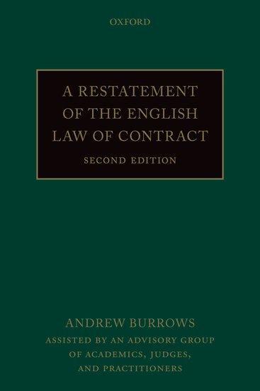 Cover: 9780198869849 | A Restatement of the English Law of Contract | Andrew Burrows | Buch