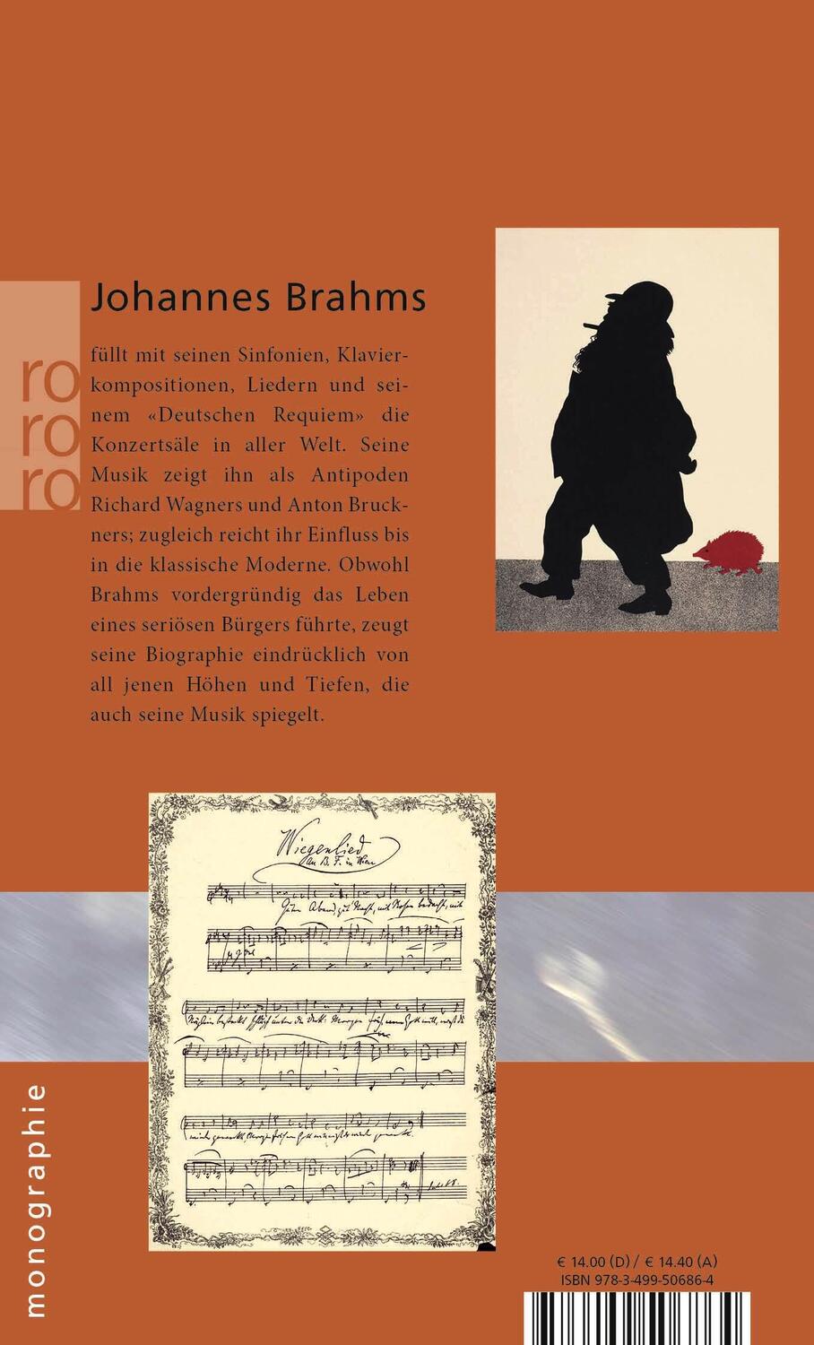 Rückseite: 9783499506864 | Johannes Brahms | Martin Geck | Taschenbuch | Rowohlt Monographie