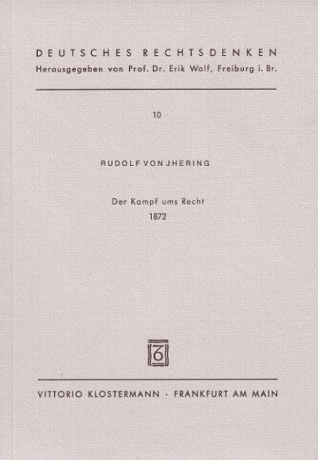 Cover: 9783465032885 | Der Kampf ums Recht (1872) | Rudolf von Jhering | Taschenbuch