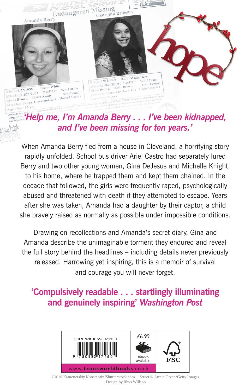 Rückseite: 9780552171601 | Hope | A Memoir of Survival | Amanda Berry (u. a.) | Taschenbuch