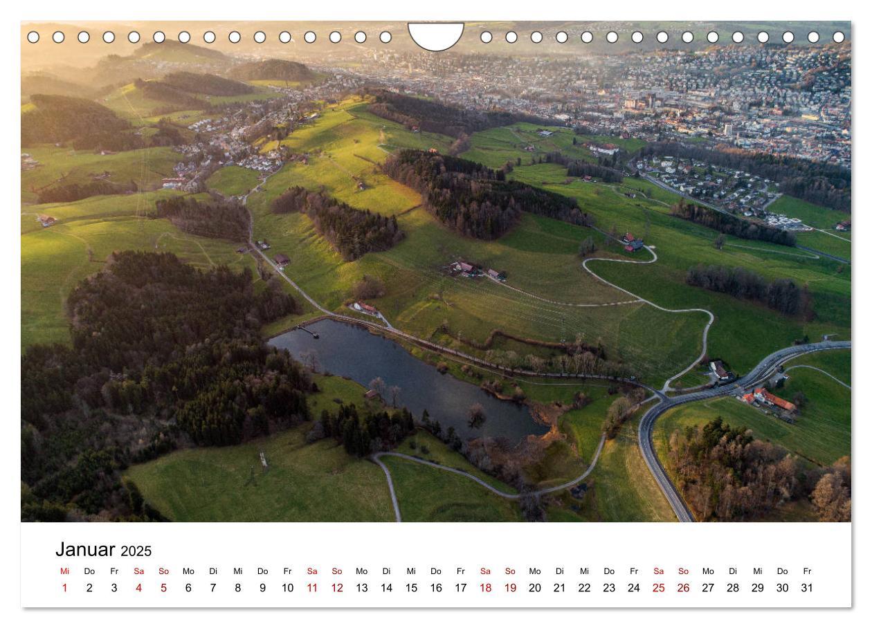 Bild: 9783435120826 | Luftbildkalender St. Gallen 2025 (Wandkalender 2025 DIN A4 quer),...