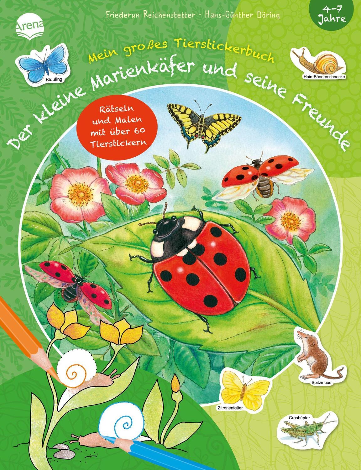 Cover: 9783401713571 | Der kleine Marienkäfer und seine Freunde | Mein großes Tierstickerbuch