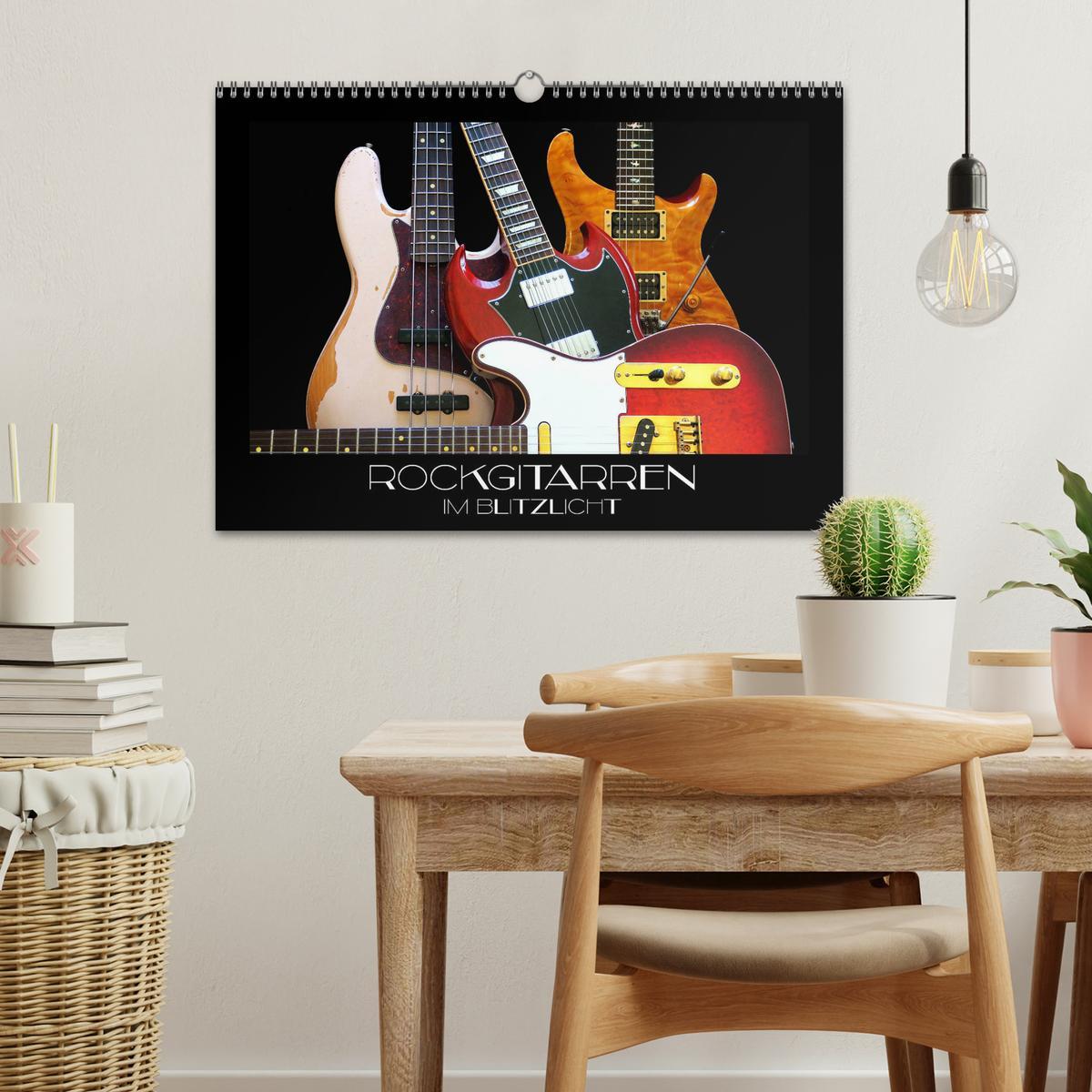 Bild: 9783435344215 | Rockgitarren im Blitzlicht (Wandkalender 2025 DIN A3 quer),...