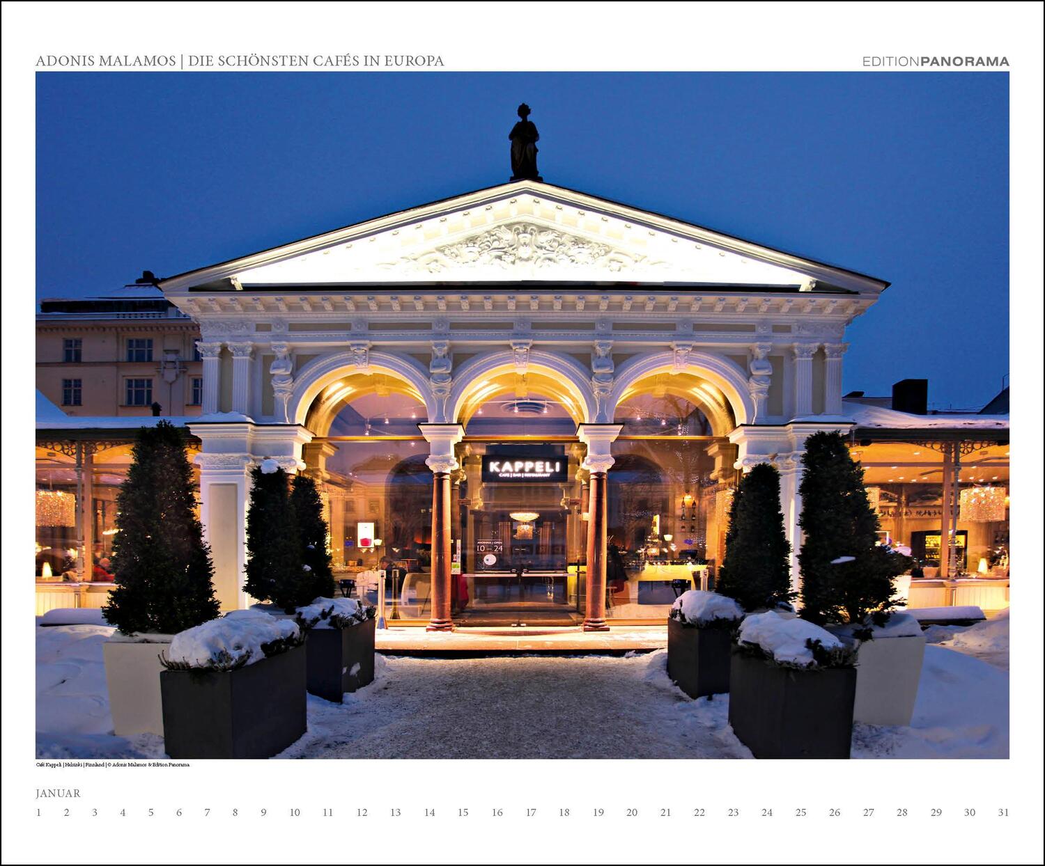 Bild: 9783898236324 | Die schönsten Cafés in Europa | Adonis Malamos | Kalender | XIV | 2024