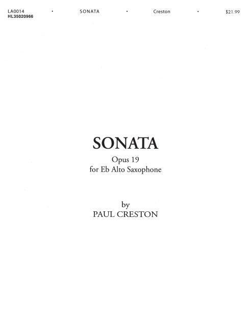 Cover: 9781617805707 | Sonata, Op. 19: For E-Flat Alto Saxophone | Taschenbuch | Englisch
