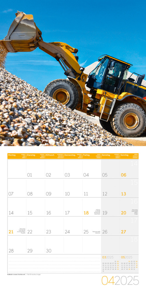 Bild: 9783838445182 | Bagger Kalender 2025 - 30x30 | Ackermann Kunstverlag | Kalender | 2025