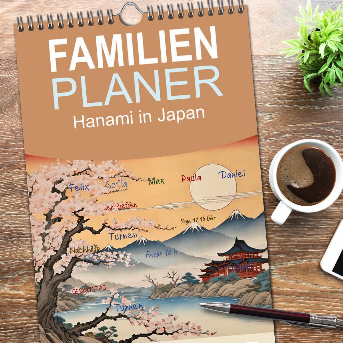 Bild: 9783457193761 | Familienplaner 2025 - Hanami in Japan mit 5 Spalten (Wandkalender,...