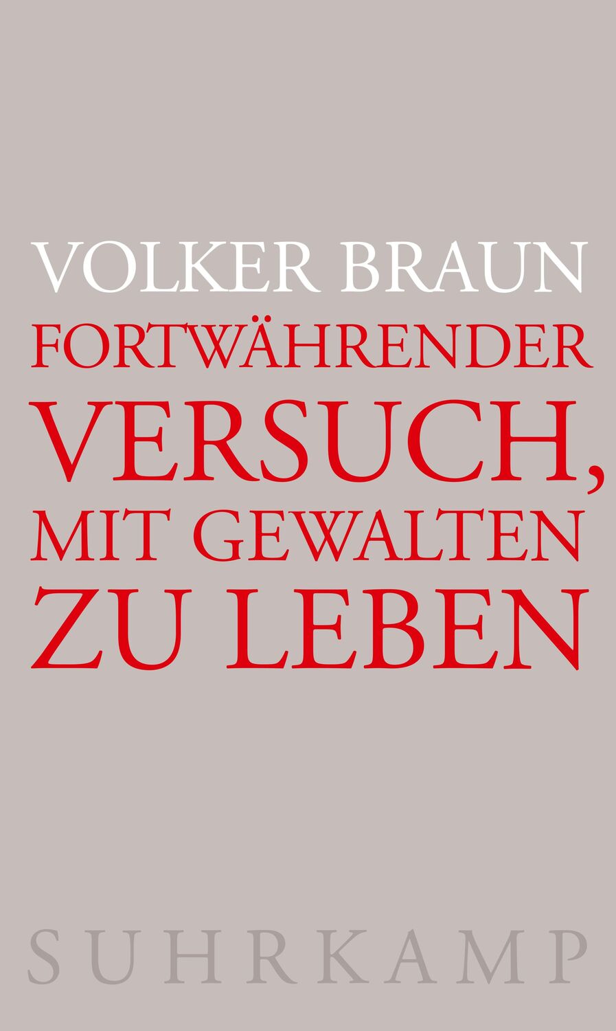 Cover: 9783518431610 | Fortwährender Versuch, mit Gewalten zu leben | Volker Braun | Buch