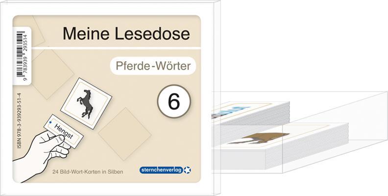 Cover: 9783939293514 | Meine Lesedose 6 - Pferde-Wörter | 24 Bild-Wort-Karten in Silben | Box