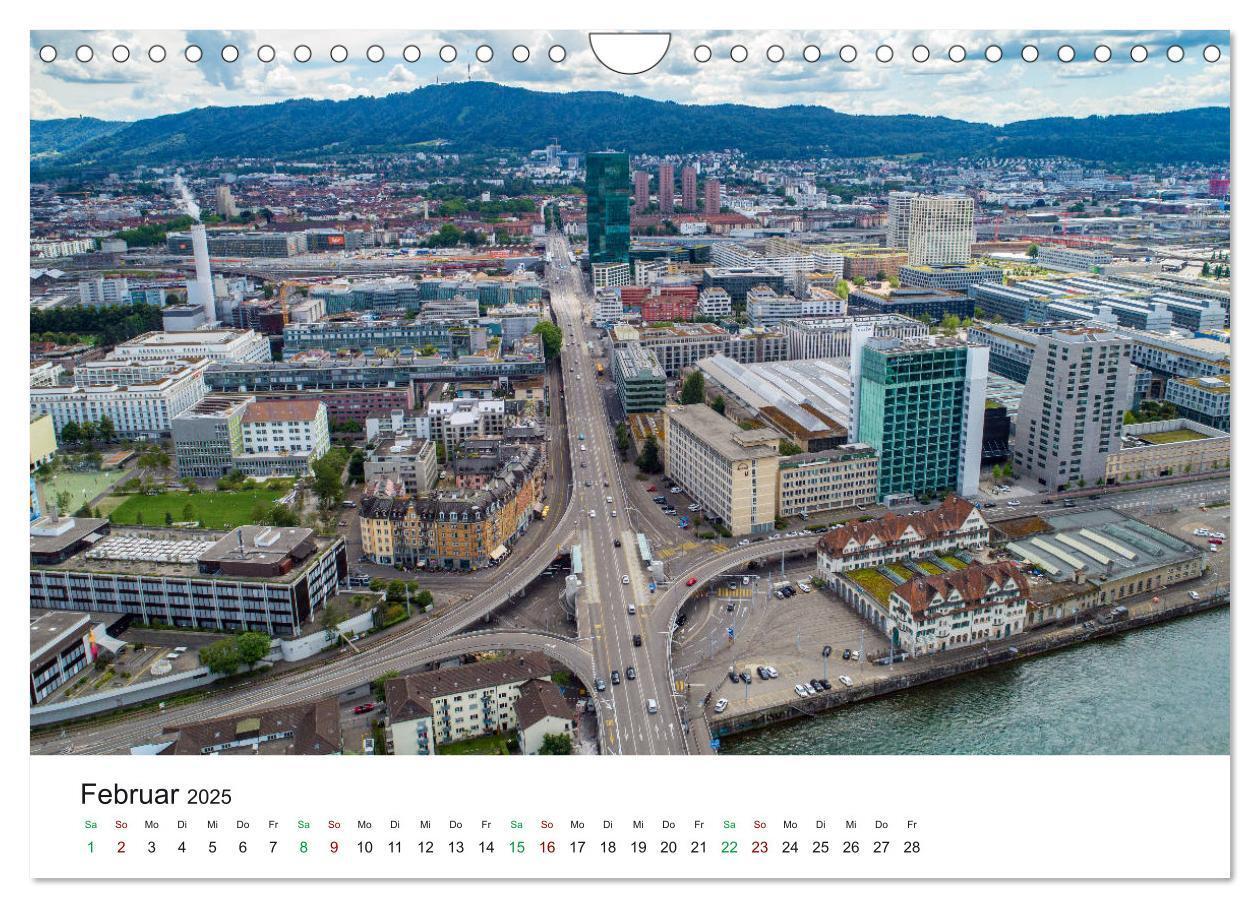 Bild: 9783435120772 | Luftbildkalender Zürich (Wandkalender 2025 DIN A4 quer), CALVENDO...