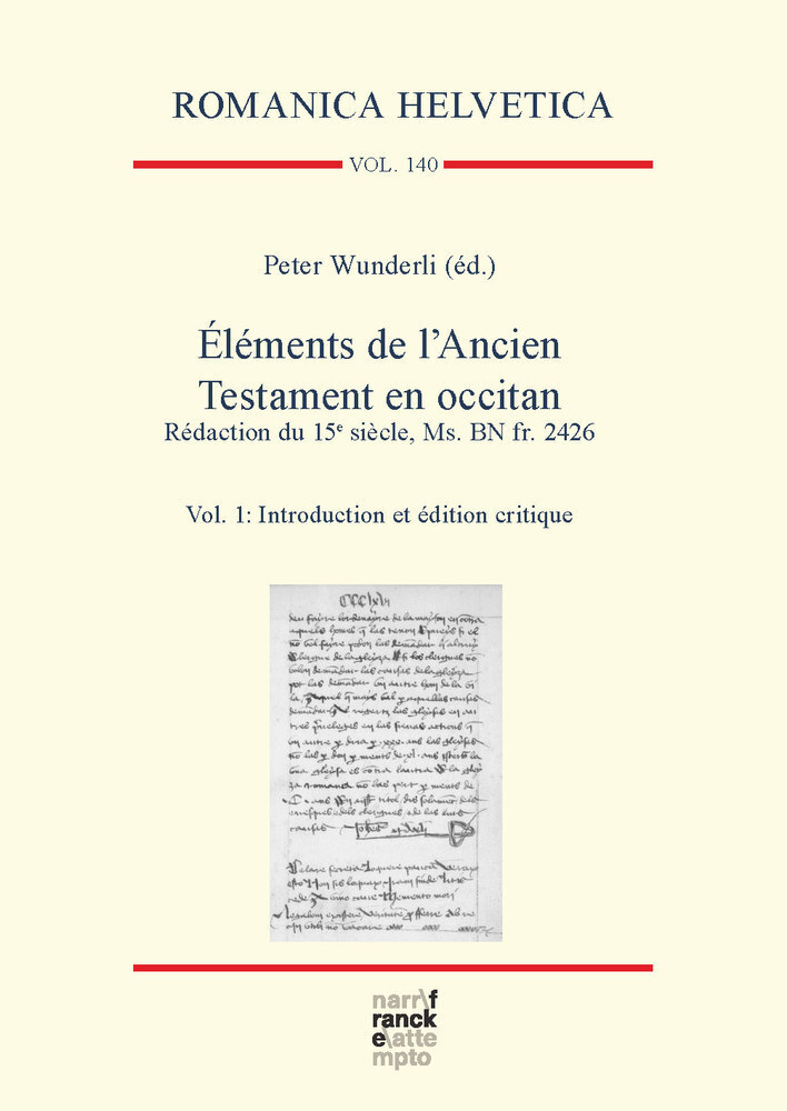 Cover: 9783772086649 | Éléments de l'Ancien Testament en occitan. Rédaction du 15e siècle,...