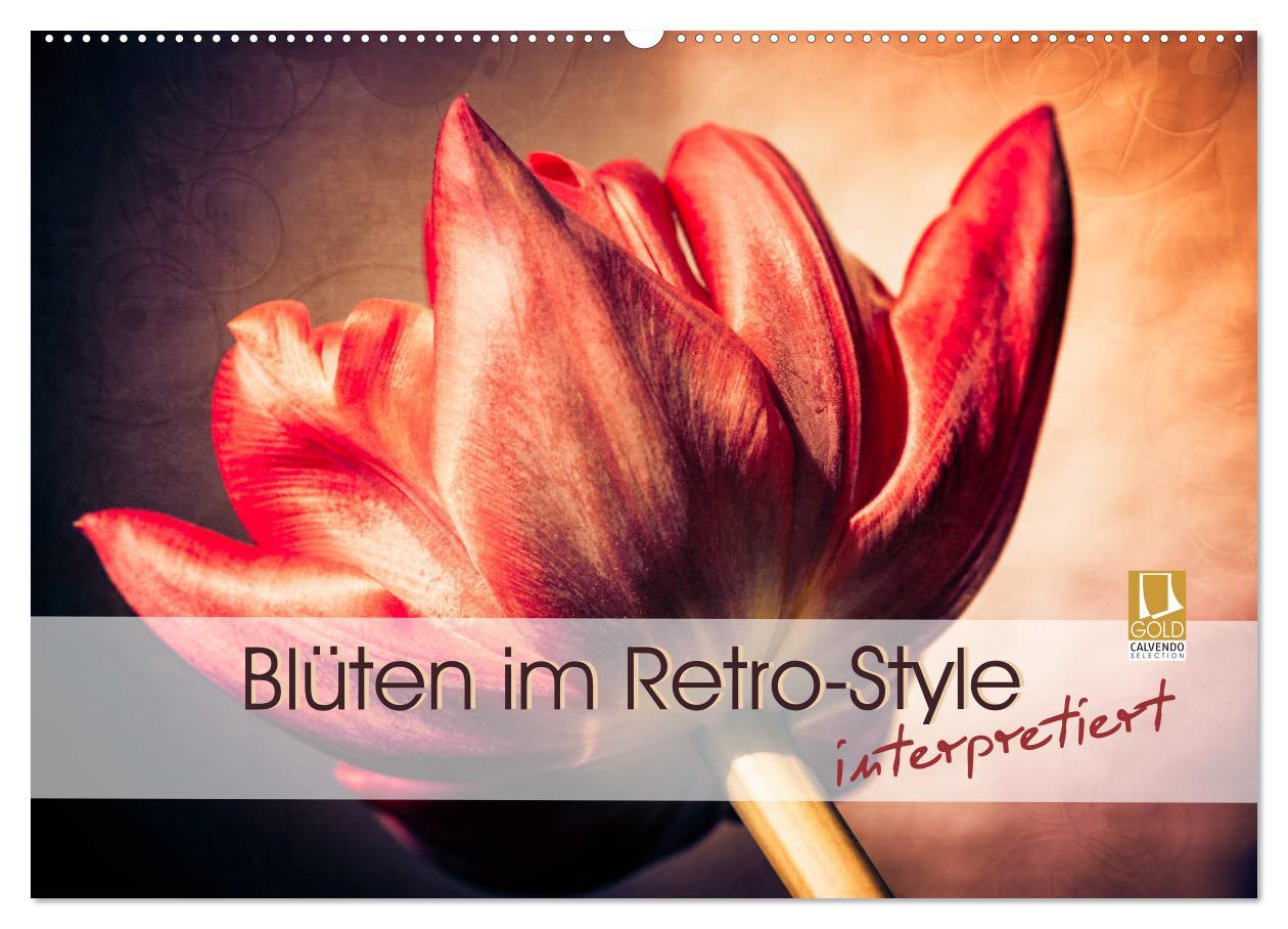 Cover: 9783435304523 | Blüten im Retro-Style (Wandkalender 2025 DIN A2 quer), CALVENDO...