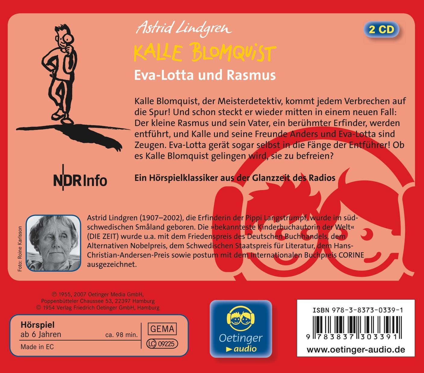 Rückseite: 9783837303391 | Kalle Blomquist, Eva-Lotta und Rasmus | NDR-Hörspiel (1955) | Lindgren