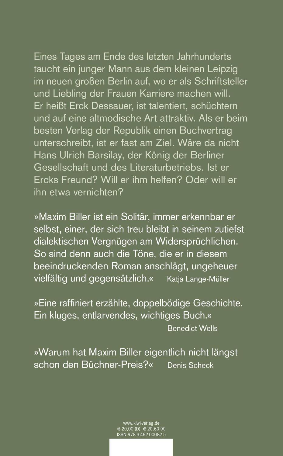 Rückseite: 9783462000825 | Der falsche Gruß | Roman | Maxim Biller | Buch | 128 S. | Deutsch