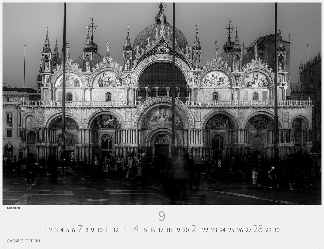 Bild: 9781835240182 | Venedig schw./weiss 2025 L 42x55 cm | Kalender | 14 S. | Deutsch