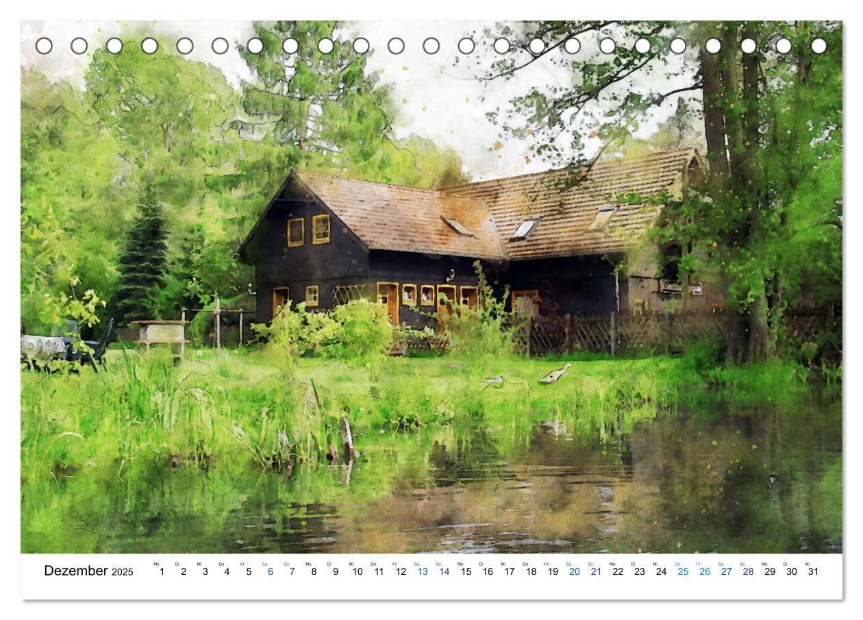 Bild: 9783435110599 | Spreewald Aquarell Impressionen (Tischkalender 2025 DIN A5 quer),...