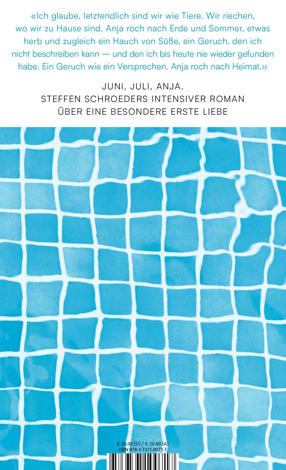 Rückseite: 9783737100717 | Mein Sommer mit Anja | Roman | Steffen Schroeder | Buch | Deutsch