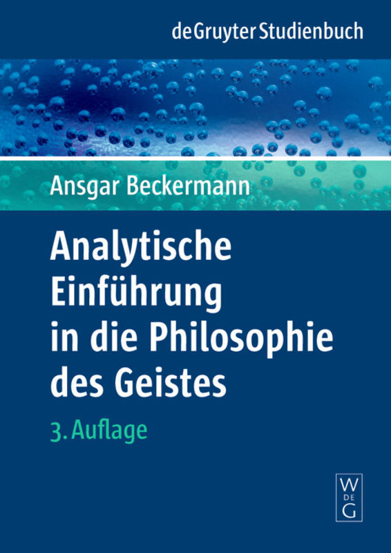 Cover: 9783110204247 | Analytische Einführung in die Philosophie des Geistes | Beckermann