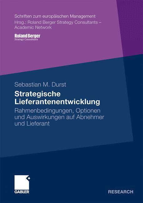 Cover: 9783834927675 | Strategische Lieferantenentwicklung | Sebastian Durst | Taschenbuch