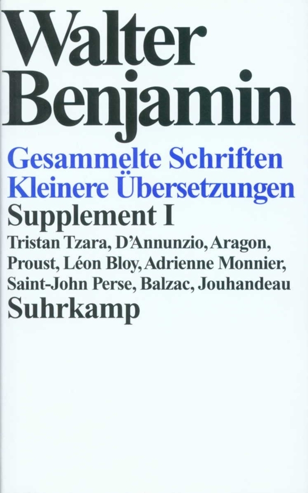 Cover: 9783518578612 | Kleinere Übersetzungen | Walter Benjamin | Buch | Suhrkamp