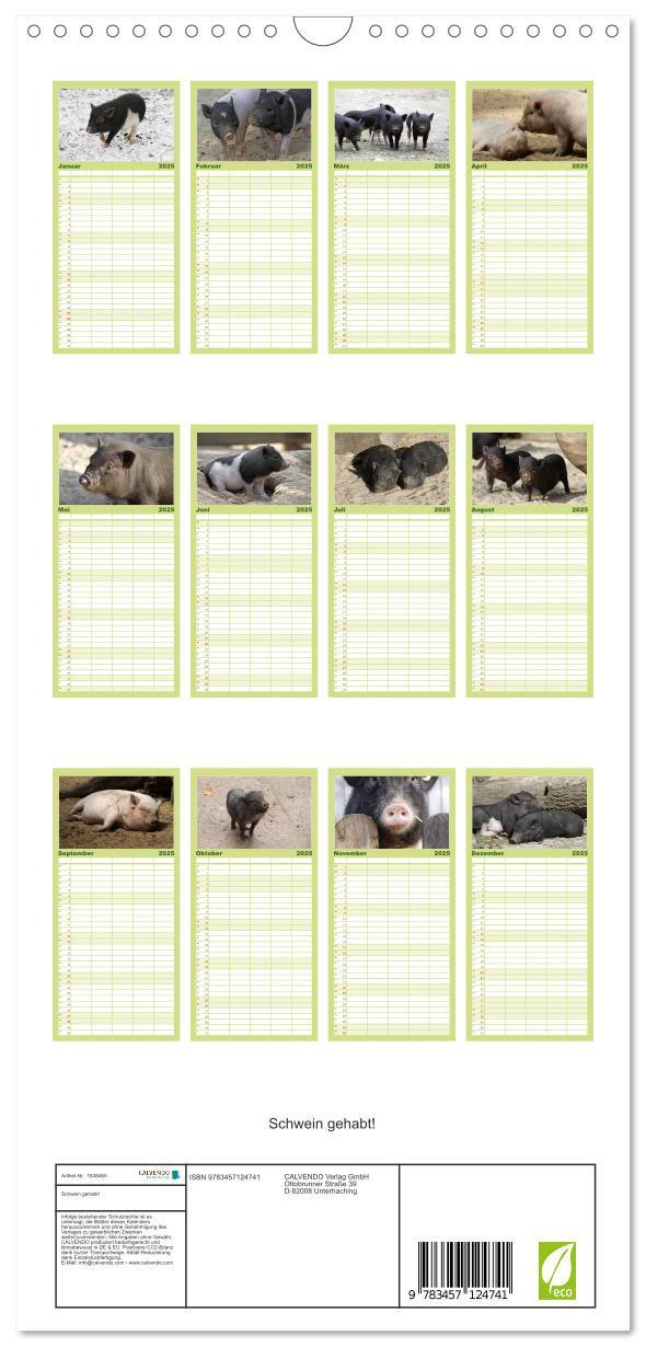 Bild: 9783457124741 | Familienplaner 2025 - Schwein gehabt! mit 5 Spalten (Wandkalender,...