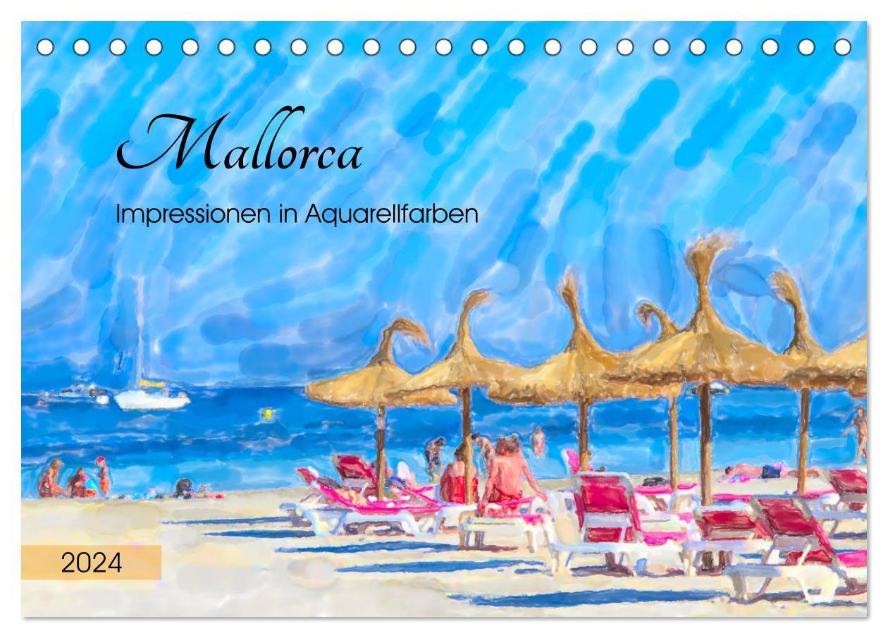 Cover: 9783675806061 | Mallorca - Impressionen in Aquarellfarben (Tischkalender 2024 DIN...