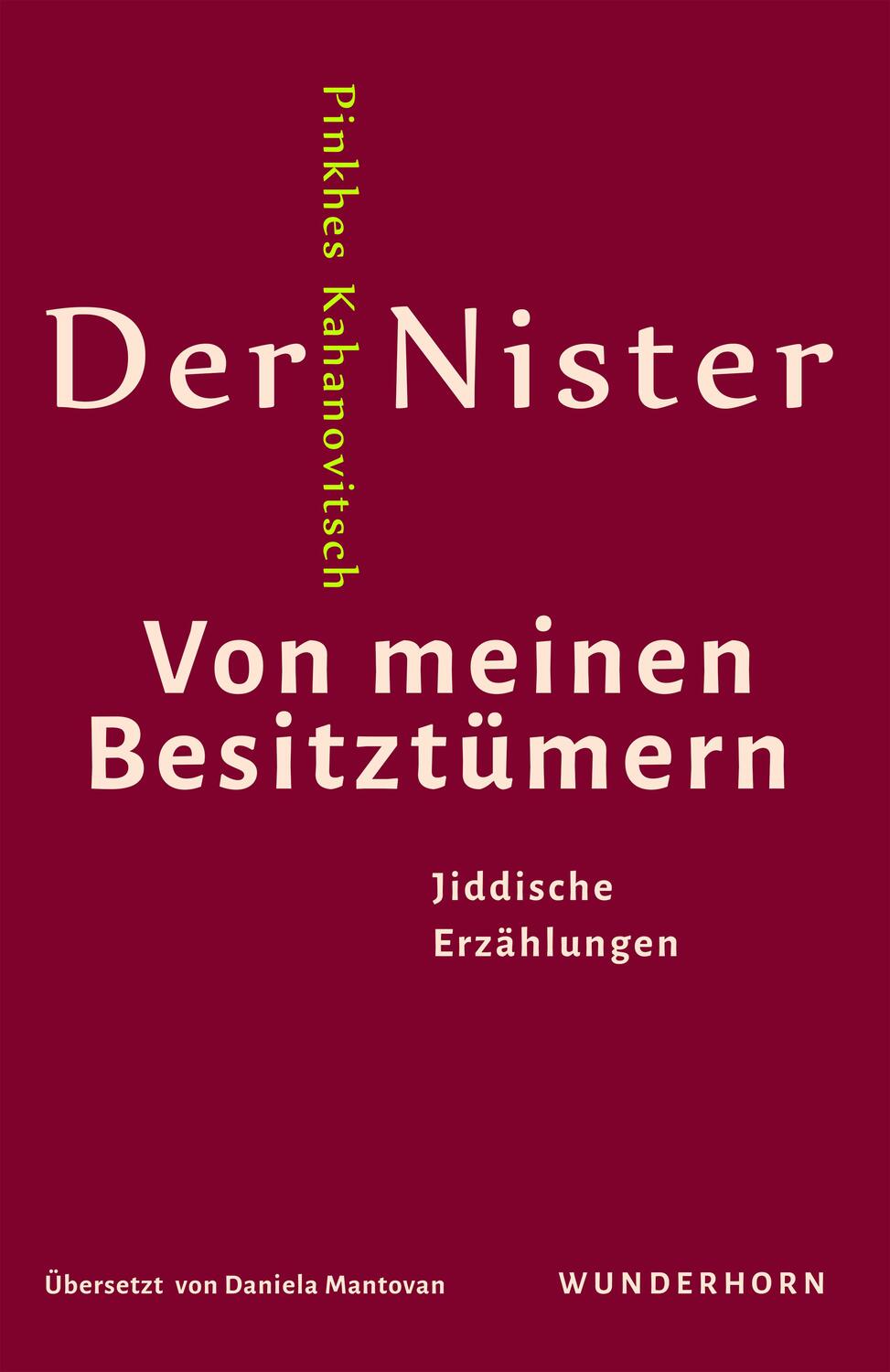 Cover: 9783884236970 | Von meinen Besitztümern | Jiddische Erzählungen | Nister | Buch | 2023