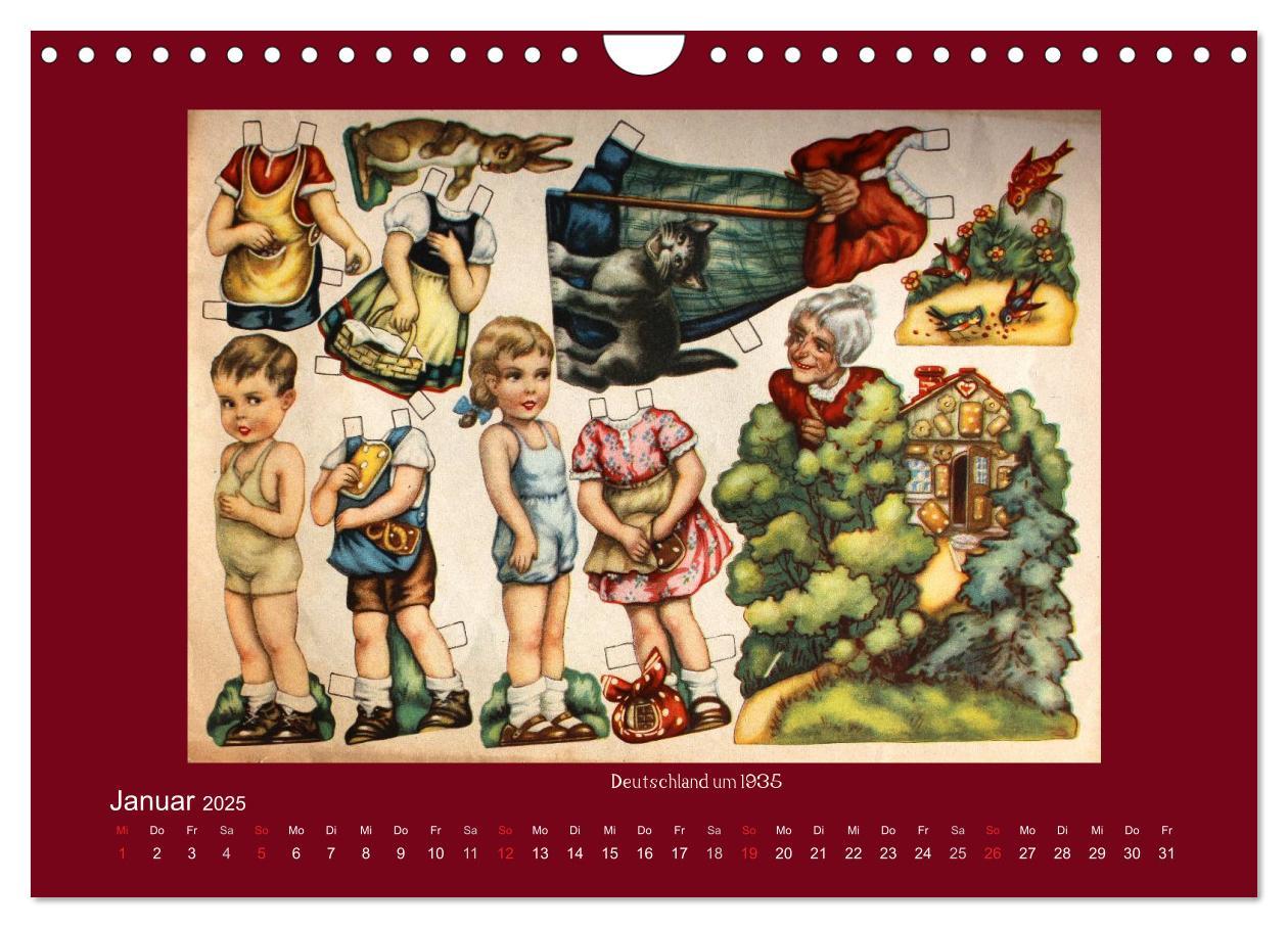 Bild: 9783435700974 | Alte europäische Ankleidepuppen aus Papier (Wandkalender 2025 DIN...