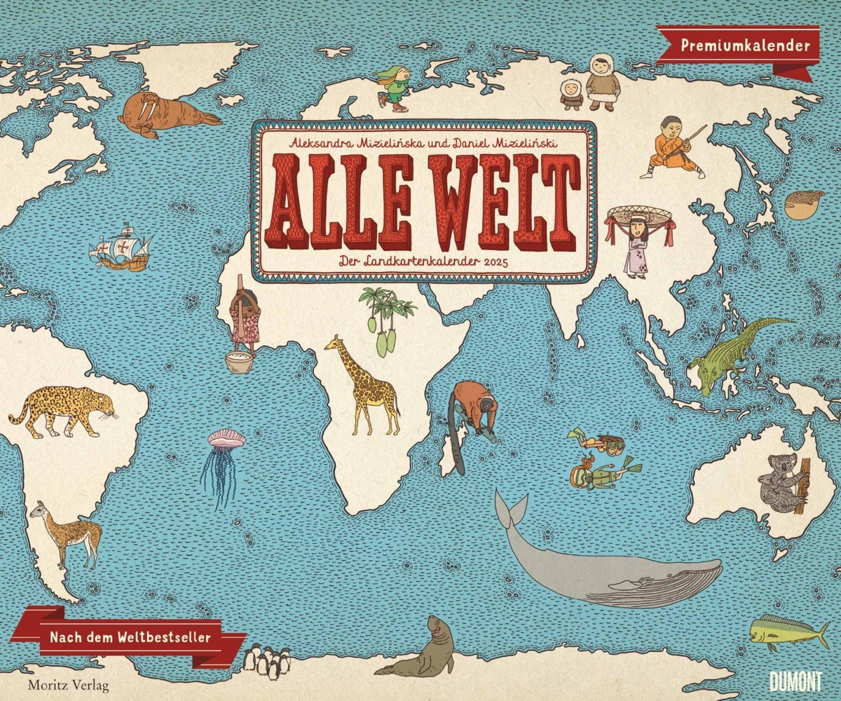 Cover: 4250809653136 | DUMONT - Alle Welt 2025 Wandkalender, 60x50cm, Kalender mit zwölf...