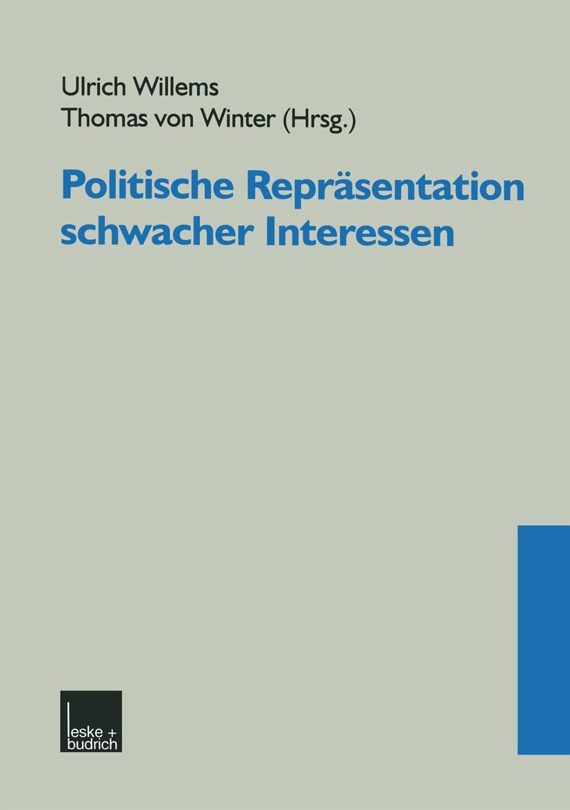 Cover: 9783810021922 | Politische Repräsentation schwacher Interessen | Thomas Winter (u. a.)