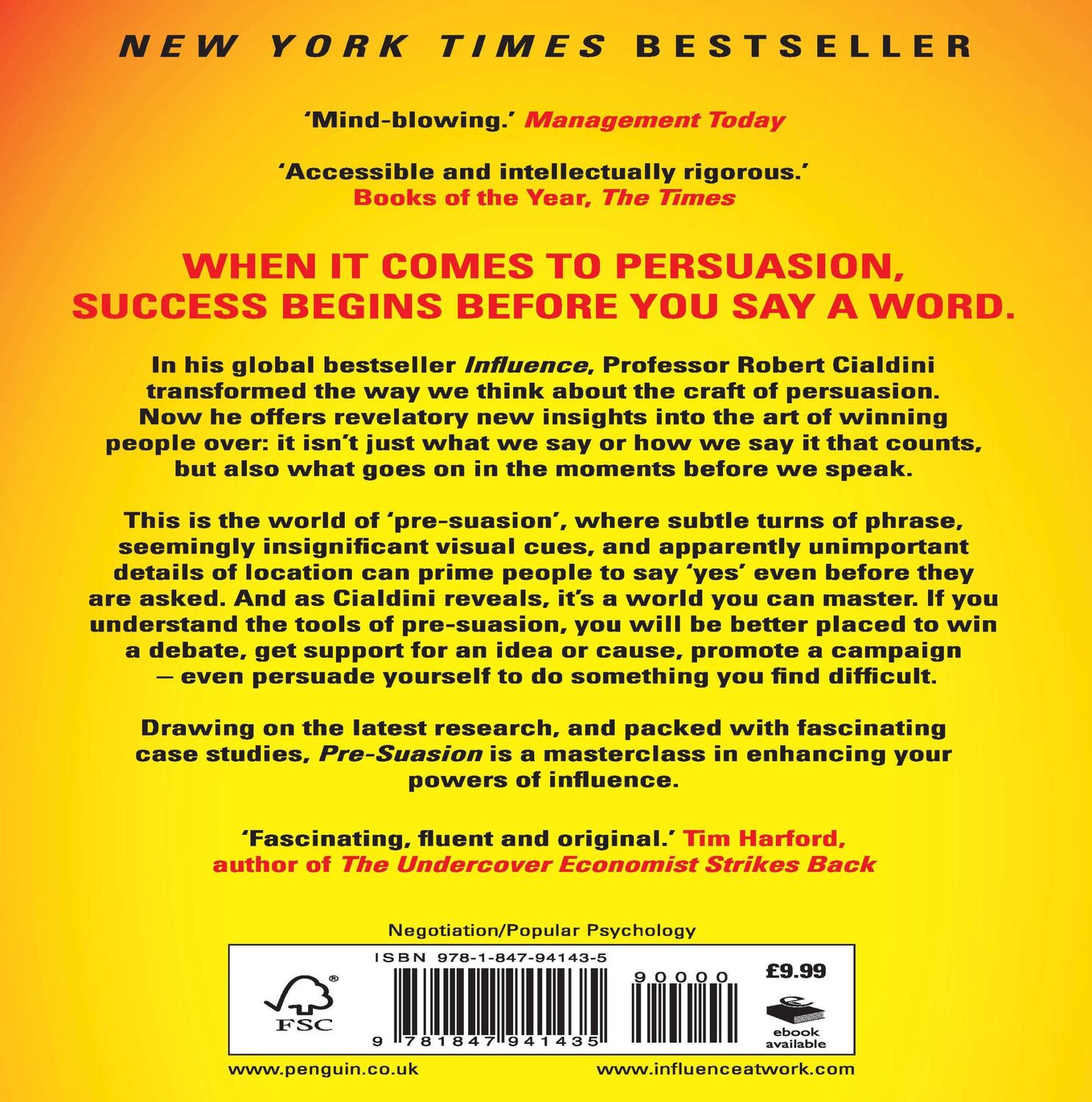 Rückseite: 9781847941435 | Pre-Suasion | A Revolutionary Way to Influence and Persuade | Cialdini