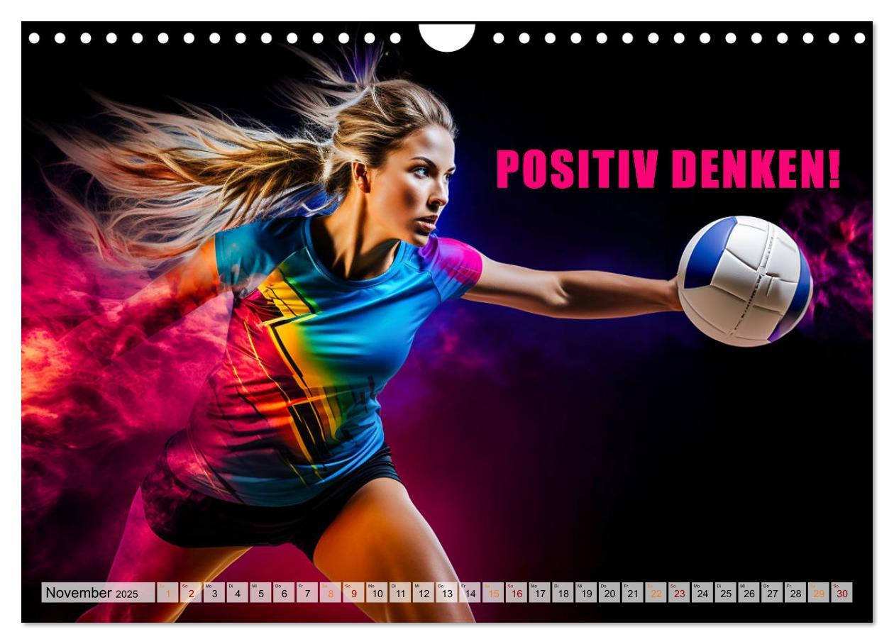 Bild: 9783383845765 | Volleyball und Motivation (Wandkalender 2025 DIN A4 quer), CALVENDO...