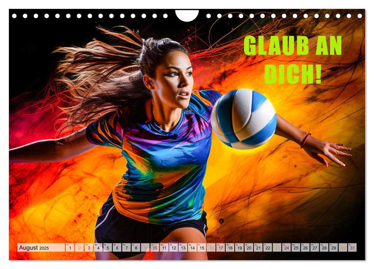 Bild: 9783383845765 | Volleyball und Motivation (Wandkalender 2025 DIN A4 quer), CALVENDO...