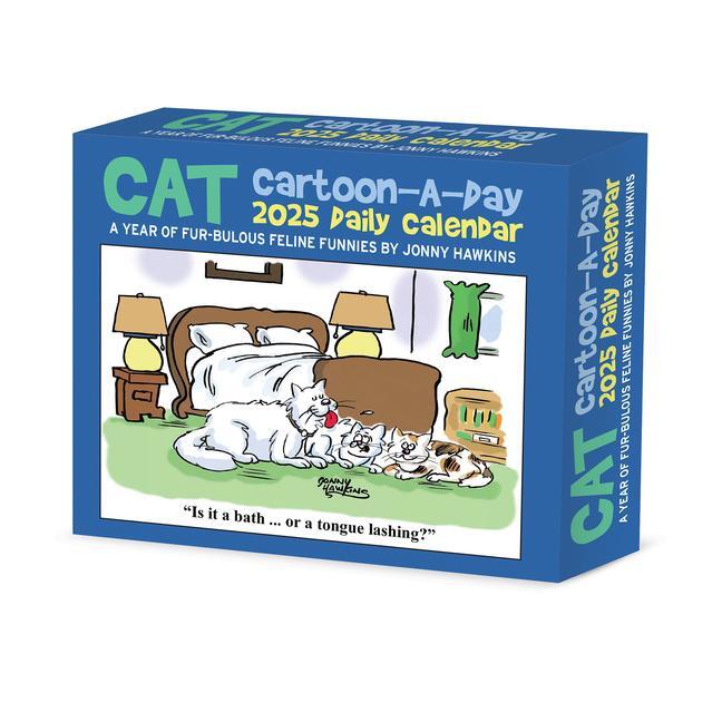 Cover: 9781549240713 | Cat Cartoon-A-Day by Jonny Hawkins 2025 6.2 X 5.4 Box Calendar | 2025