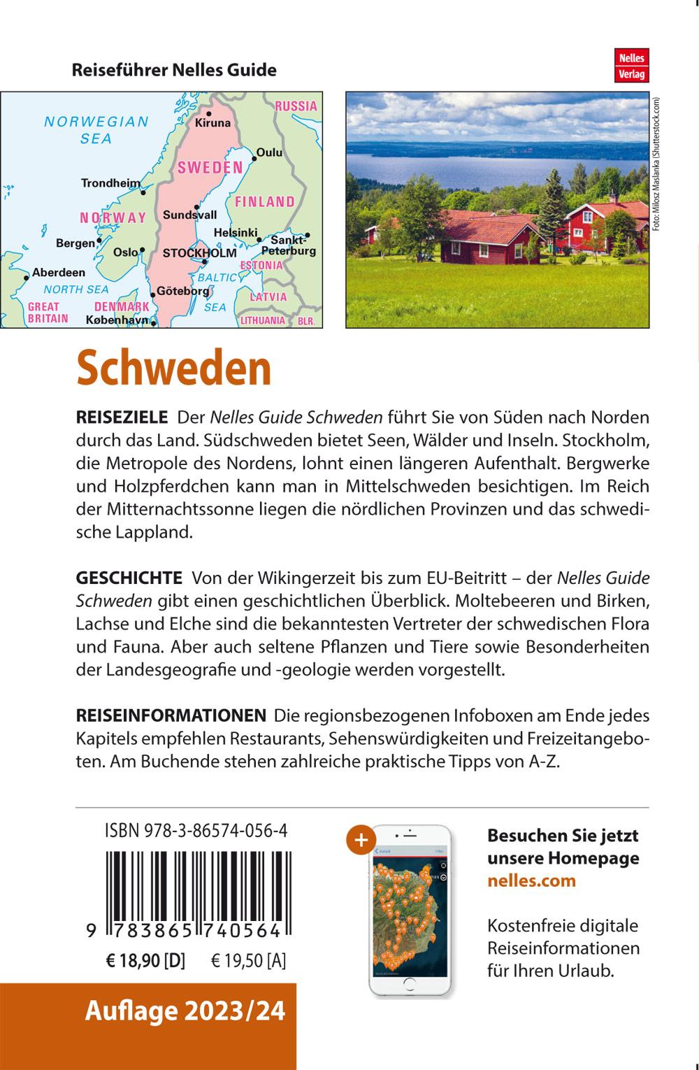 Rückseite: 9783865740564 | Nelles Guide Reiseführer Schweden | Nelles Verlag | Taschenbuch | 2023