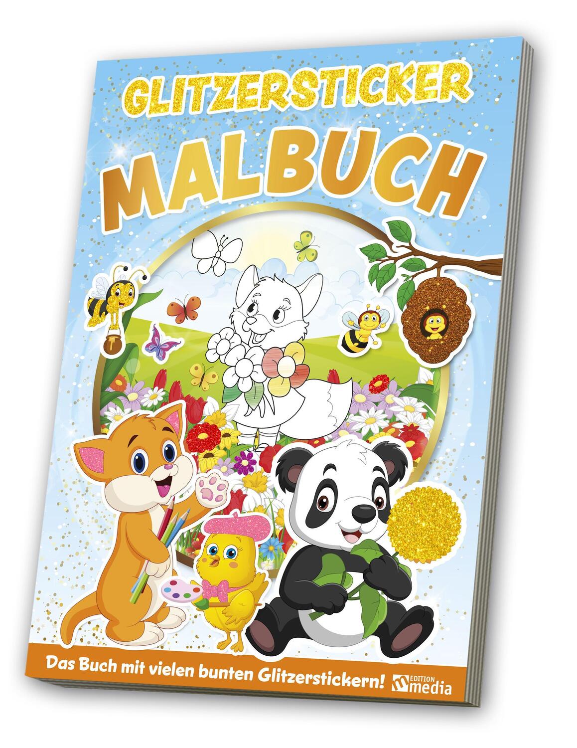 Cover: 4019393988037 | Glitzersticker XXL-Malbuch Lernspaß im Frühling | Buch | Deutsch