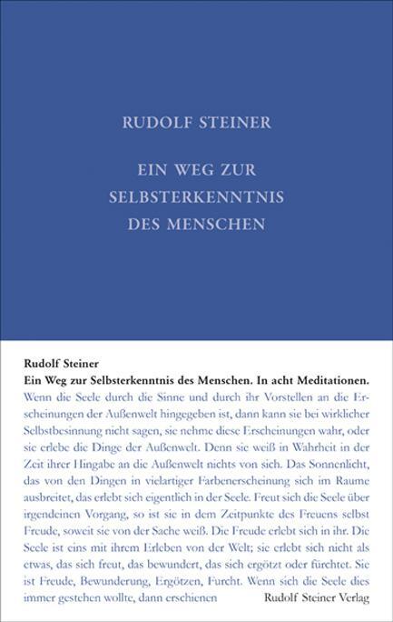 Cover: 9783727401626 | Ein Weg zur Selbsterkenntnis | In acht Meditationen | Steiner Rudolf