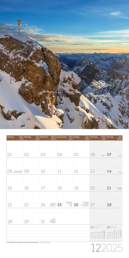 Bild: 9783838445144 | Alpen Kalender 2025 - 30x30 | Ackermann Kunstverlag | Kalender | 28 S.