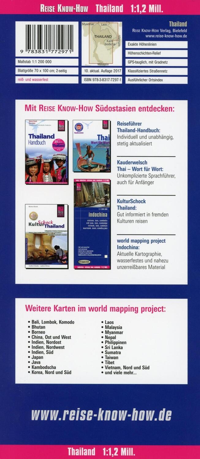 Bild: 9783831772971 | Reise Know-How Landkarte Thailand 1 : 1.200.000 | (Land-)Karte | 2 S.