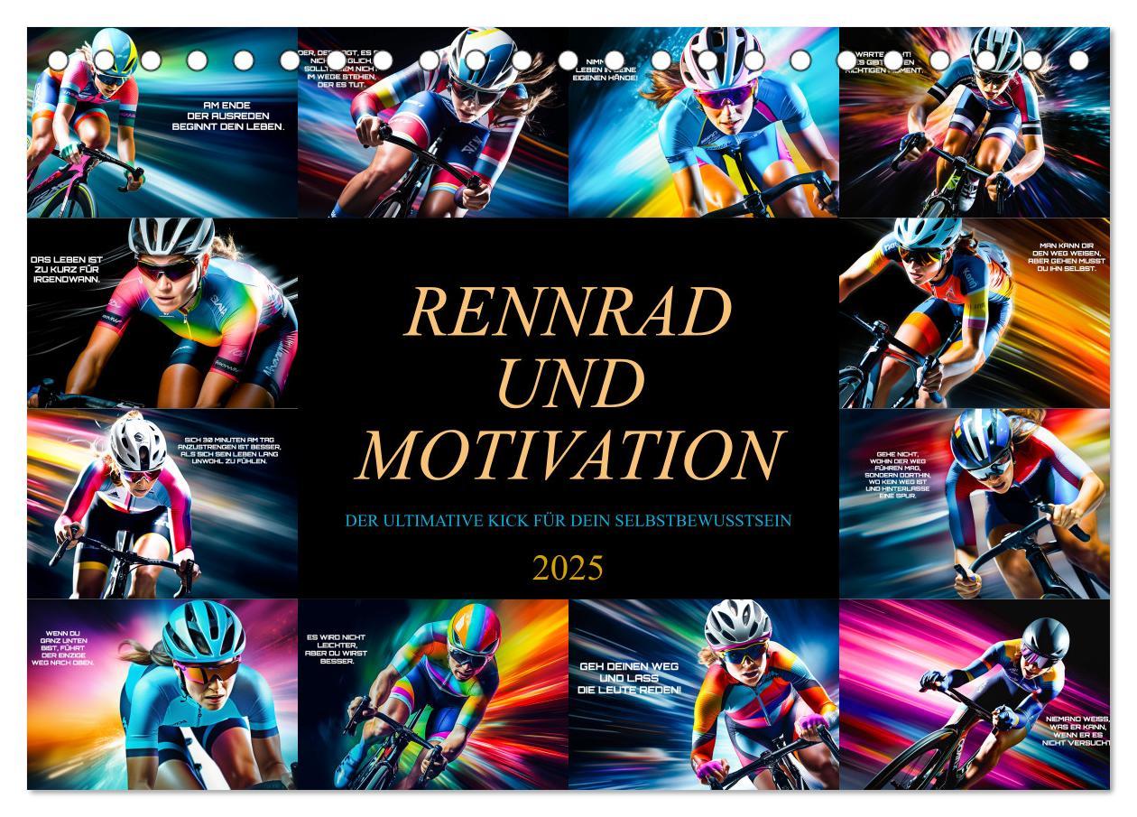 Cover: 9783383873058 | Rennrad und Motivation (Tischkalender 2025 DIN A5 quer), CALVENDO...