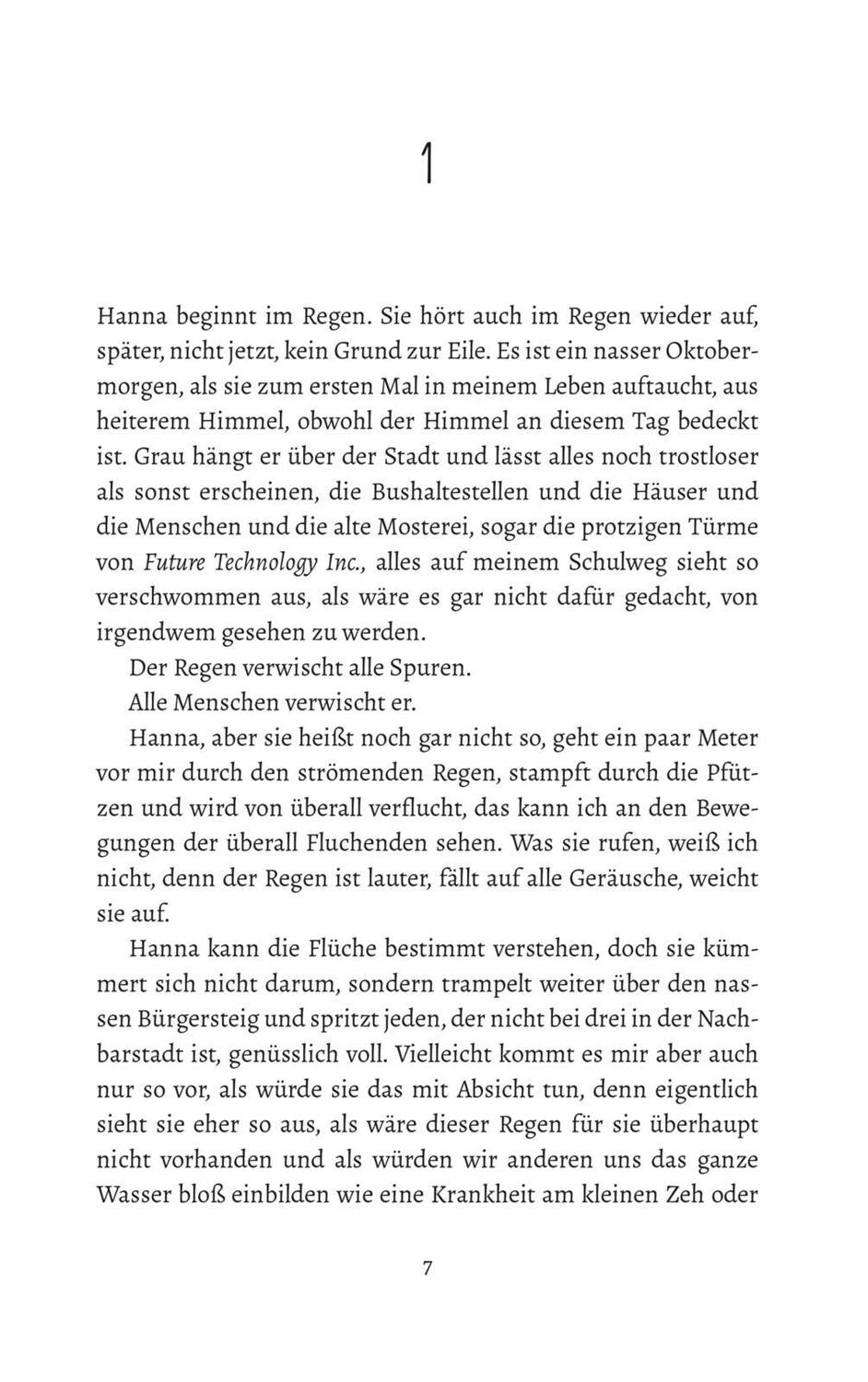 Bild: 9783551584755 | Hannas Regen | Ein Jugendbuch über Freundschaft und Geheimnisse | Buch