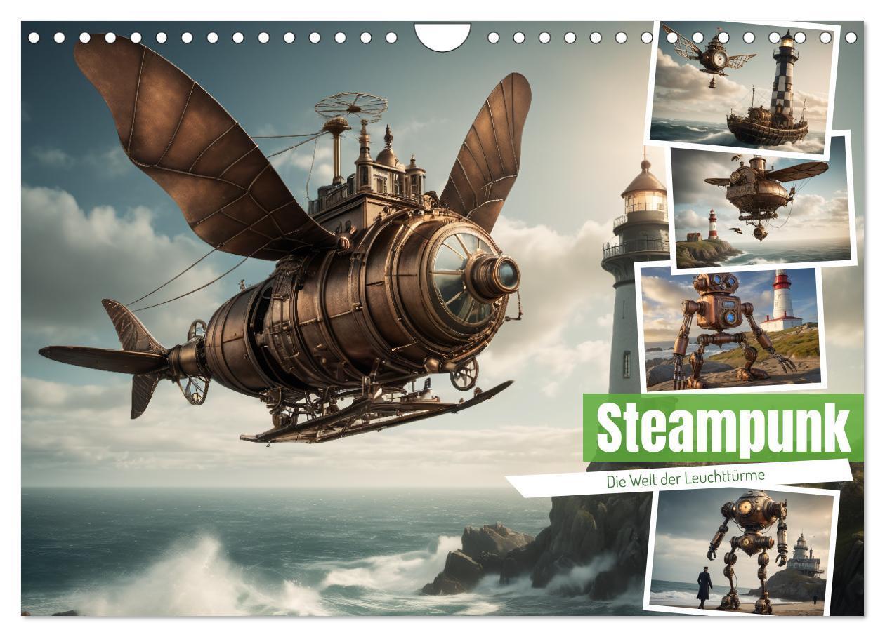 Cover: 9783383803765 | Steampunk - Die Welt der Leuchttürme (Wandkalender 2025 DIN A4...