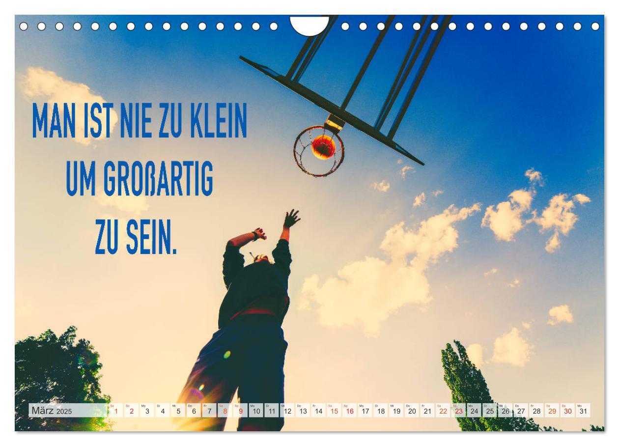 Bild: 9783435123377 | Positive Sprüche - Motivation und Basketball (Wandkalender 2025 DIN...