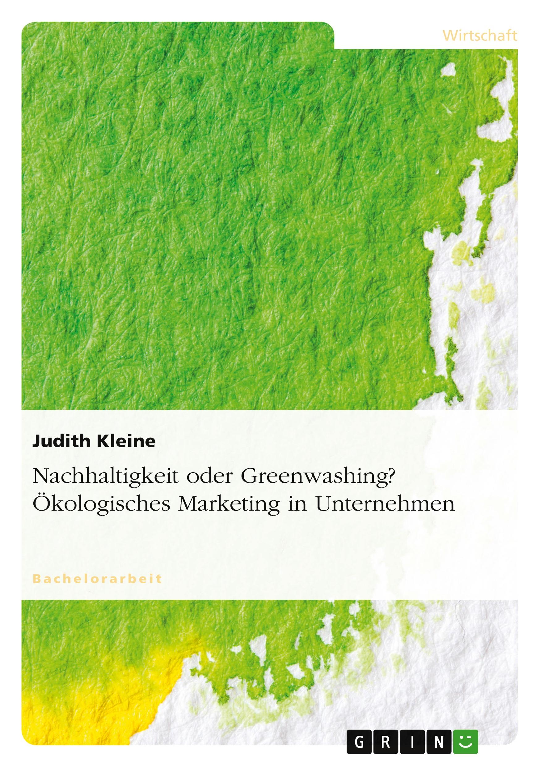 Cover: 9783656176367 | Nachhaltigkeit oder Greenwashing? Ökologisches Marketing in...