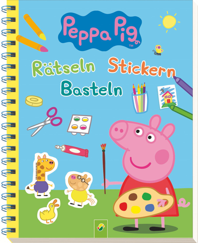 Cover: 9783849918620 | Peppa Pig Rätseln, Stickern, Basteln. Mit 100 farbenfrohen Stickern