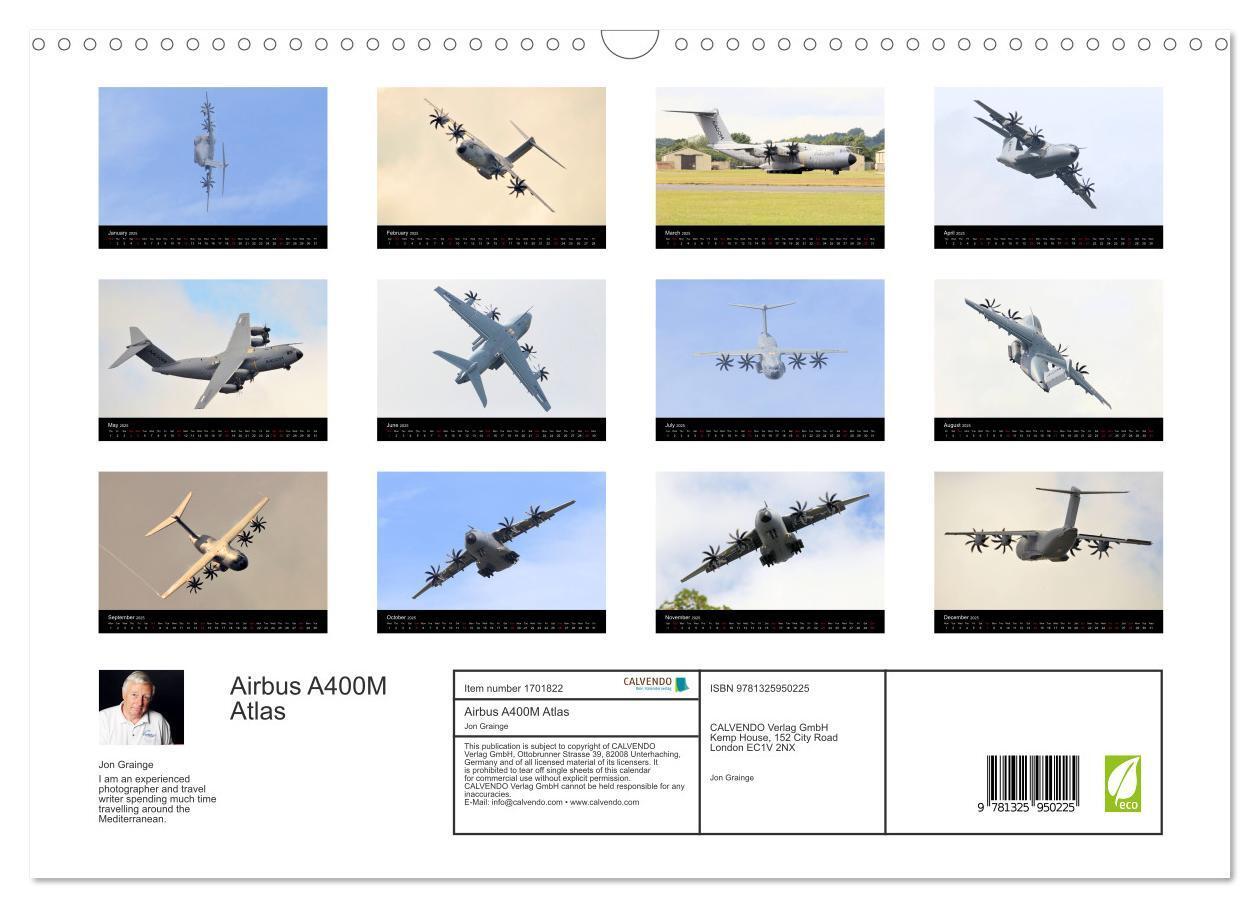 Bild: 9781325950225 | Airbus A400M Atlas (Wall Calendar 2025 DIN A3 landscape), CALVENDO...