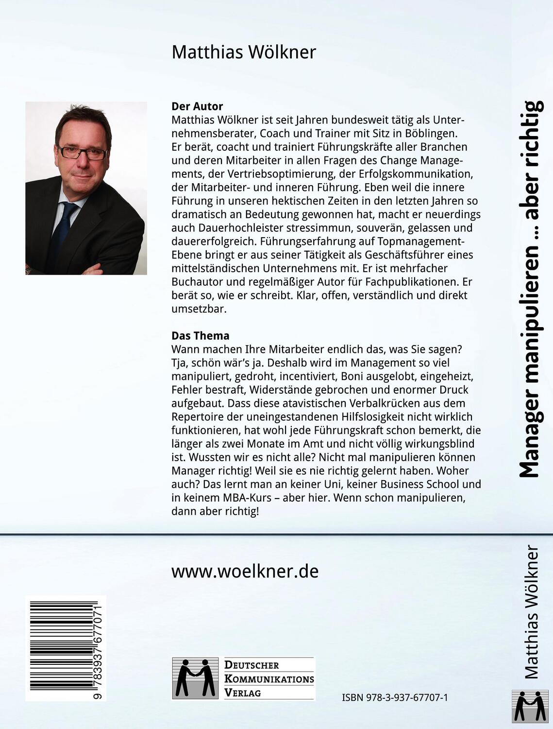 Rückseite: 9783937677071 | Manager manipulieren | Matthias Wölkner | Taschenbuch | Paperback